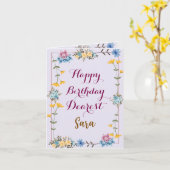 ハッピーバースデーグリーティングカード カード (黄色い花)