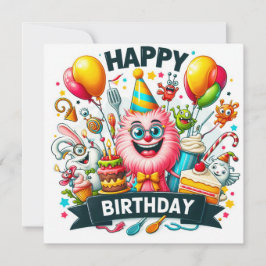 ハッピーバースデーグリーティングカード カード