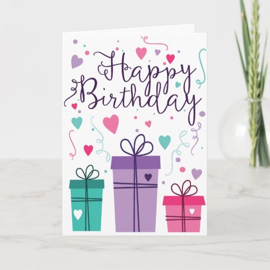 ハッピーバースデーグリーティングカード カード (正面)