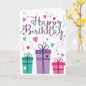 ハッピーバースデーグリーティングカード カード (黄色い花)