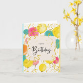 ハッピーバースデーグリーティングカード カード (黄色い花)