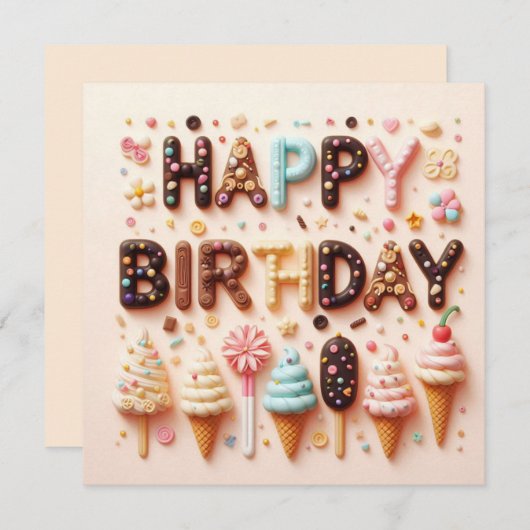 ハッピーバースデーグリーティングカード シーズンカード (正面/裏面)