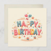 ハッピーバースデーグリーティングカード シーズンカード (正面/裏面)