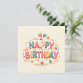 ハッピーバースデーグリーティングカード シーズンカード (スタンド正面)