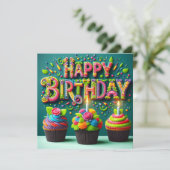 ハッピーバースデーグリーティングカード シーズンカード (スタンド正面)