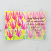 ハッピーバースデーグリーティングカード、チューリップおよびライン カード (内部)