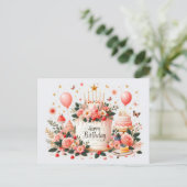 ハッピーバースデーグリーティングカード ポストカード (スタンド正面)