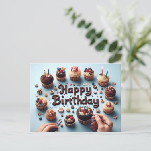 ハッピーバースデーグリーティングカード ポストカード (スタンド正面)