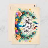 ハッピーバースデーグリーティングカード ポストカード (正面/裏面)