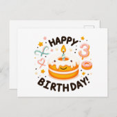 ハッピーバースデーグリーティングカード ポストカード (正面/裏面)