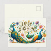 ハッピーバースデーグリーティングカード ポストカード (正面/裏面)