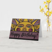 ハッピーバースデーグリーティングカード – 冬至カード カード (黄色い花)