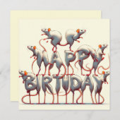 ハッピーバースデーグリーティングカード 招待状 (正面/裏面)