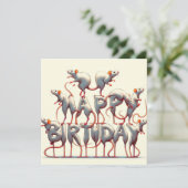 ハッピーバースデーグリーティングカード 招待状 (スタンド正面)