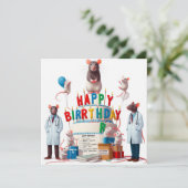 ハッピーバースデーグリーティングカード 招待状 (スタンド正面)