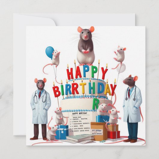 ハッピーバースデーグリーティングカード 招待状 (正面)