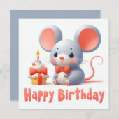 ハッピーバースデーグリーティングカード 招待状 (正面/裏面)