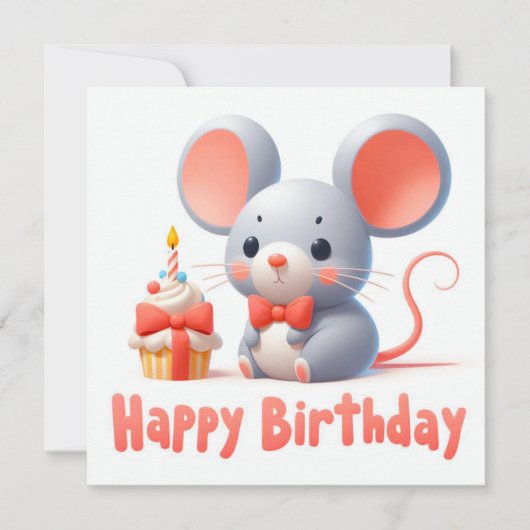 ハッピーバースデーグリーティングカード 招待状 (正面)