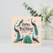 ハッピーバースデーグリーティングカード 招待状 (スタンド正面)