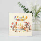 ハッピーバースデーグリーティングカード 招待状 (スタンド正面)