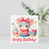 ハッピーバースデーグリーティングカード 招待状 (スタンド正面)