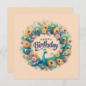 ハッピーバースデーグリーティングカード 招待状 (正面/裏面)