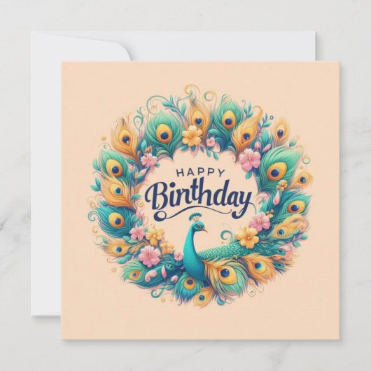 ハッピーバースデーグリーティングカード 招待状 (正面)