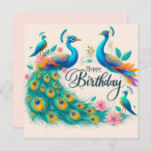 ハッピーバースデーグリーティングカード 招待状 (正面/裏面)