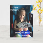 ハッピーバースデーグリーティングカーユーモアのあるド カード (黄色い花)