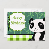 ハッピーバースデーグリーンバンブーパンダ ポストカード (正面/裏面)