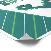 ハッピーバースデーグリーン/青い恐竜のポスター。 ポスター (角)