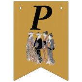 ハッピーバースデーグループヴィンテージ芸者レディースジャパン バンティングフラッグ (第3の旗)