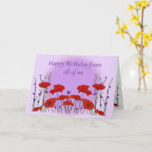 ハッピーバースデーグループ、ケシ畑 カード (黄色い花)