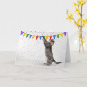 ハッピーバースデーグレータブビーキャット紙吹雪 カード (黄色い花)