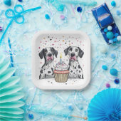 ハッピーバースデーグレートダーンドッグズカップケーキ ペーパープレート (パーティー)