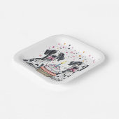 ハッピーバースデーグレートダーンドッグズカップケーキ ペーパープレート (傾斜あり)