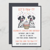 ハッピーバースデーグレートダーンドッグズカップケーキ 招待状 (正面/裏面)