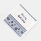 ハッピーバースデーグレーブルー紙ナプキンス (コーナー)