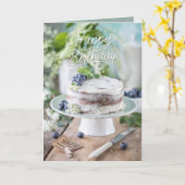 ハッピーバースデーケエレガントーキイラストレーション カード (黄色い花)