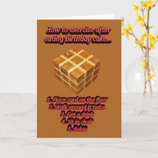 ハッピーバースデーケーおもしろいキのユーモアのある誕生日願い カード (黄色い花)