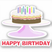 ハッピーバースデーケーキとろうそく シール (正面)