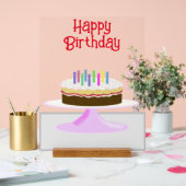 ハッピーバースデーケーキとキャンドルのアクリルの看板 アクリルサイン (ウェディング)