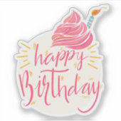 ハッピーバースデーケーキのシール シール (正面)