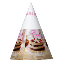 ハッピーバースデーケーキの画像 名前をここに入力 テキストクラフト パーティーハット