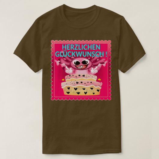 ハッピーバースデーケーキアクソロトル1 Tシャツ (デザイン正面)