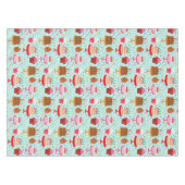 ハッピーバースデーケーキアンドカップケーキデザイン テーブルクロス (正面(横))