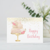 ハッピーバースデーケーキウォーターカラーカード (スタンド正面)