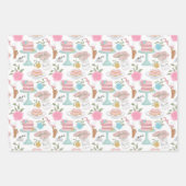 ハッピーバースデーケーキキャンドルと斑模様 ラッピングペーパーシート (正面)