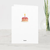 ハッピーバースデーケーキキャンドルカワイイおもしろい犬子犬 カード (裏面)