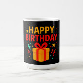 ハッピーバースデーケーキグラフィック コーヒーマグカップ (中央)